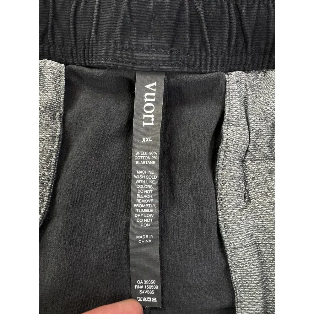 Vuori Optimist Cordoroy Shorts Mens Size 2XL V385 Charcoal Drawstring 8”